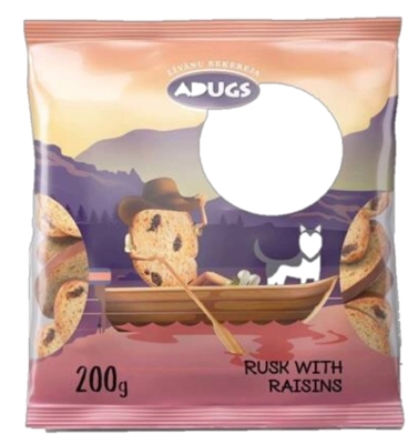 Picture of ADUGS - Rusks with rasains 200g (box*20)
