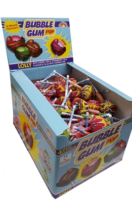 Picture of LOLLIPOPS BUBBLE GUM POP MIX 15g BOX (in box 100)