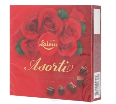 Picture of LAIMA - chocolate assortment 95g (box*12)