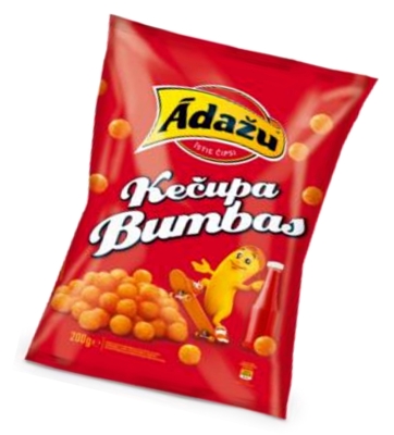 Picture of ADAZU - Corn snacks "Ketchup balls", 200g  (in box 15)