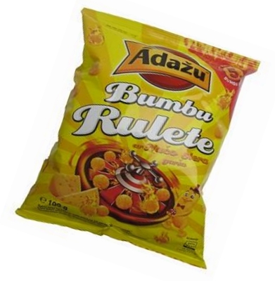 Picture of ADAZU - Corn snacks "Balls Roulette" with nacho  cheese flavour, 100g (in box 18)