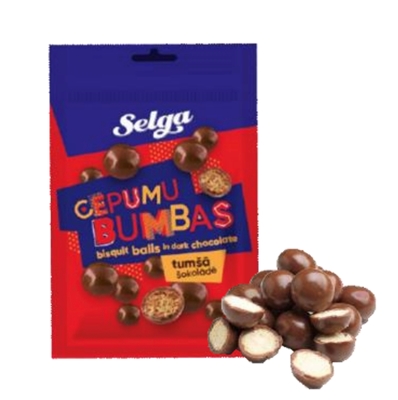 Picture of Selga - Biscuit balls in dark chocolate, 120g (in box 18)