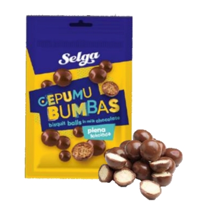 Picture of Selga - Biscuit balls in milk chocolate, 120g (in box 18)