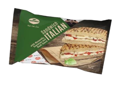 Picture of MANTINGA - Italian Sandwich with Mozzarella, Tomatoes and Basil Sauce, 200g (box*14)