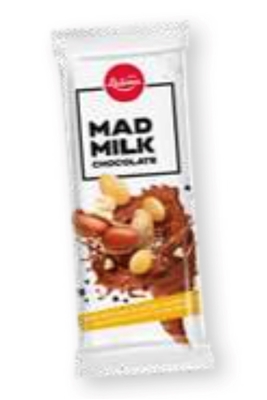 Picture of LAIMA - Mad milk chocolate with salted peanuts, 90g (box*18)