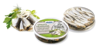 Picture of IRBE - Sprats (headless) in marinade with onions, 250 g (box*10)