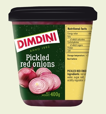 Picture of DIMDINI - Pickled red onions 400g (box*6)