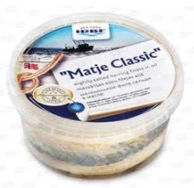 Picture of IRBE - Slightly salted herring fillets "Matje Classic" in oil, 480g (box*6)