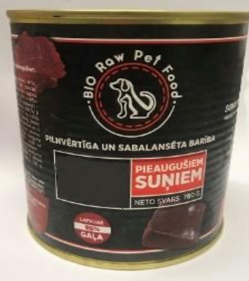Picture of LATVIJAS GALA - Beef meat pate canned dog food 780g