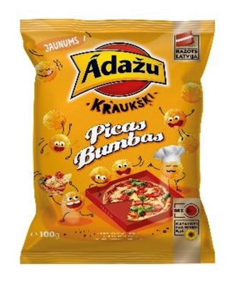 Picture of ADAZU - Corn snacks Krauskigie balls with pizza flavour 100g (box*18)