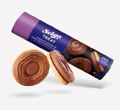 Picture of LAIMA - Selga Double biscuits with milk chocolate filling 205g (box*24)