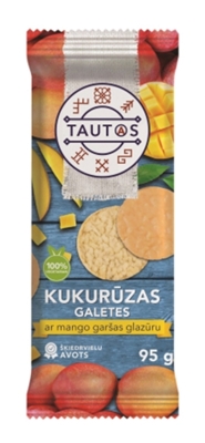 Picture of VALDO - Corn cakes "Tautas" with mango coating 95g