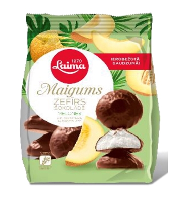 Picture of LAIMA - Maigums Melon marshmallow in chocolate 200g (box*10)