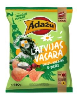 Picture of ADAZU - Chips with dill, sour cream and beetroot flavour 180g (box*18)