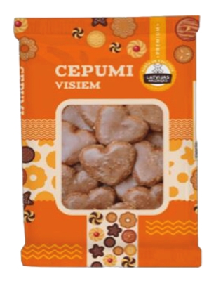 Picture of LATVIJAS MAIZNIEKS - Cookies SIRSNINAS with cocoa glaze 200g (box*10)