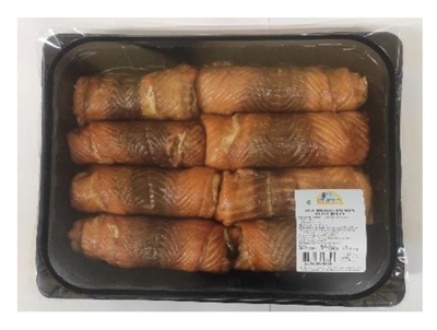 Picture of KIMS UN KO - Hot smoked salmon fillet rolls, ±1.8kg £/kg