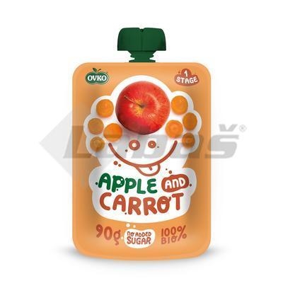 Picture of BABY NUTRITION BIO 100% APPLE-CARROT 90g SHEEP POCKET GLUTEN-FREE
