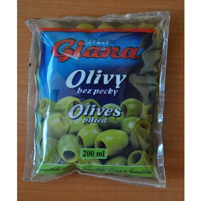 Picture of GREEN OLIVES WITHOUT DONE SPANISH 200ml 195g / PP 70g GIANA BAG
