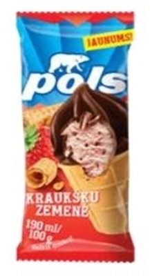 Picture of RPK - POLS WAFFLE CUP ICE CREAM STRAWBERRY 100 ml (box*24)