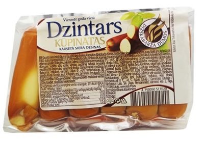 Picture of RPK - DZINTARS PROCESSED CHEESE SMOKED SMALL SAUSAGES 15% 0.108KG (box*10)