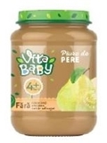 Picture of VITA BABY - Natural pear puree 100 % Sugar Free GLASS 0.19L (box*8)