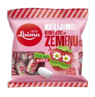 Picture of LAIMA - Strawberry flavoured chewing candies 110g (box*30)