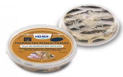 Picture of IRBE - Marinated Baltic Hering fillets in oil with onions 150g (box*10)